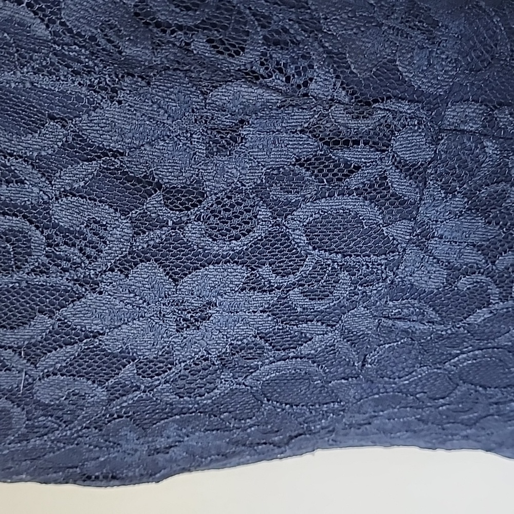 Lauren Ralph Lauren navy blue lace cap sleeve dress-10 - Picture 2 of 8